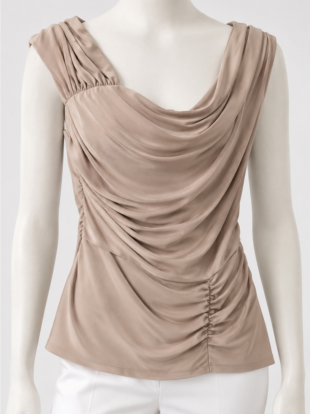 Joseph Ribkoff Taupe Draped Sleeveless Camisole